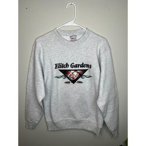 Vintage Oneita Power-Sweats Elitch Gardens Sweatshirt Small Gray Made in USA 90s